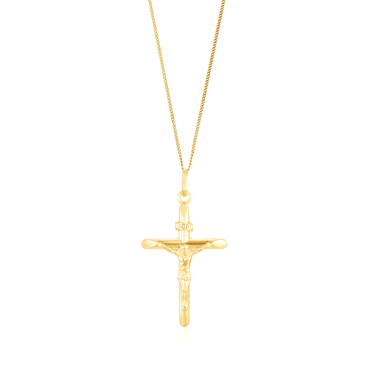 9ct Yellow Gold Flared Crucifix Pendant