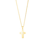 9ct Yellow Gold CZ Cubic Zirconia Classic Cross Pendant