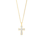 9ct Yellow Gold CZ Cubic Zirconia Cross Pendant