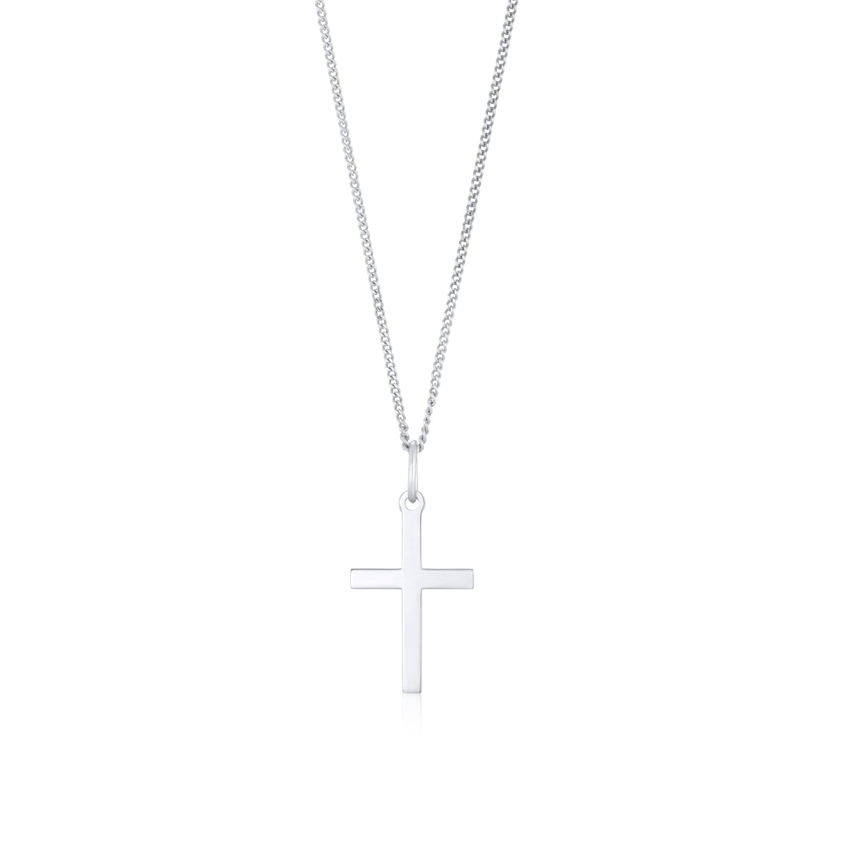 9ct White Gold Classic Cross Pendant — 26mm