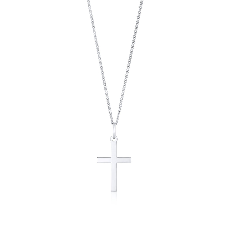 9ct White Gold Classic Cross Pendant — 26mm