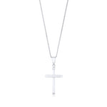 9ct White Gold Classic Hollow Cross Pendant