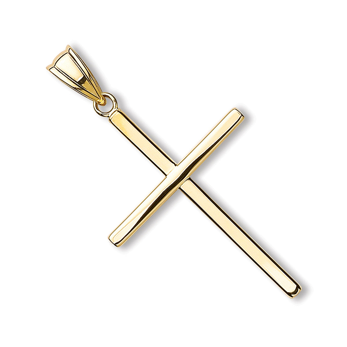 9ct Yellow Gold Classic Hollow Cross Pendant