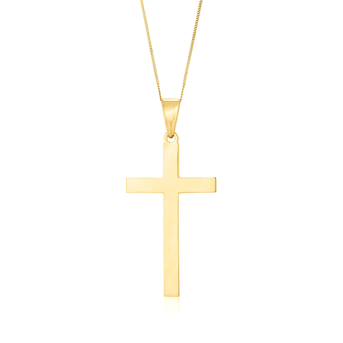 9ct Yellow Gold Classic Cross Pendant — 26mm