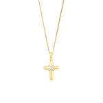 9ct Yellow and White Gold Two Tone Kiss Cross Pendant