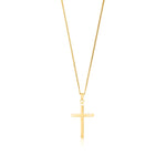 9ct Yellow Gold Classic Hollow Cross Pendant — 26mm