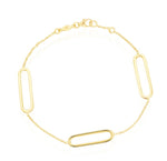 9ct Yellow Gold Polished Open Oval Bracelet — 7.5"/19cm