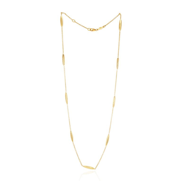 9ct Yellow Gold Polished Marquise Necklace — 18"/45cm