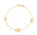 9ct Yellow Gold Polished Flat Oval Bracelet — 7.25"/18.4cm