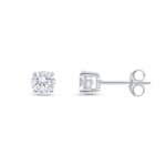9ct White Gold Round Cubic Zirconia CZ Claw Set Stud Earrings — 5mm