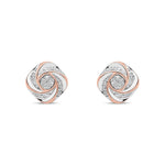 18ct Rose Gold Natural Diamond Twist Stud Earrings