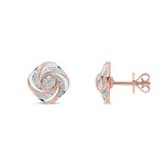 18ct Rose Gold Natural Diamond Twist Stud Earrings