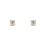 9ct Yellow Gold Round Natural Diamond Four-Claw Stud Earrings — 0.15ct