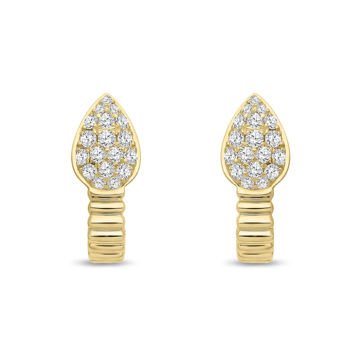 9ct Yellow Gold Natural Diamond Serpent Head Earrings