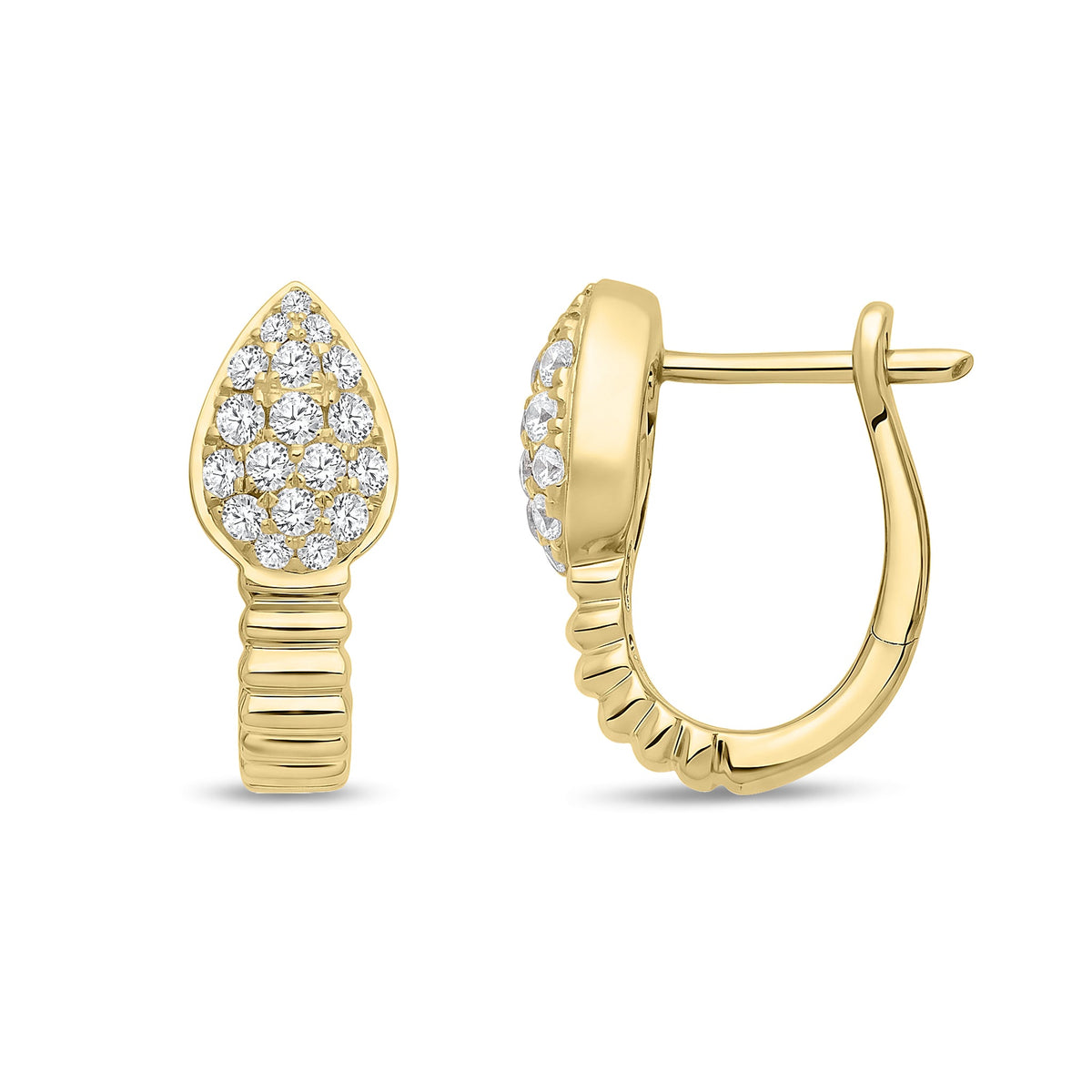 9ct Yellow Gold Natural Diamond Serpent Head Earrings