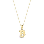 9ct Yellow Gold Natural Diamond Initial B Pendant