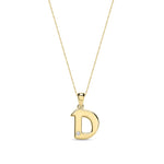 9ct Yellow Gold Natural Diamond Initial D Pendant