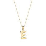 9ct Yellow Gold Natural Diamond Initial E Pendant