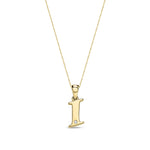 9ct Yellow Gold Natural Diamond Initial I Pendant
