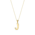 9ct Yellow Gold Natural Diamond Initial J Pendant