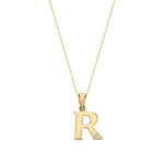 9ct Yellow Gold Natural Diamond Initial R Pendant