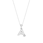9ct White Gold Natural Diamond Initial A Pendant