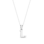 9ct White Gold Natural Diamond Initial L Pendant