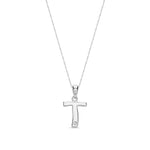 9ct White Gold Natural Diamond Initial T Pendant