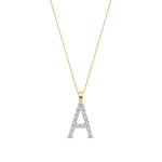 9ct Yellow Gold Natural Diamond Initial A Pendant