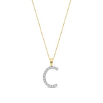 9ct Yellow Gold Natural Diamond Initial C Pendant