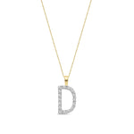 9ct Yellow Gold Natural Diamond Initial D Pendant