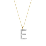 9ct Yellow Gold Natural Diamond Initial E Pendant