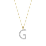 9ct Yellow Gold Natural Diamond Initial G Pendant