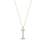 9ct Yellow Gold Natural Diamond Initial I Pendant