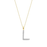 9ct Yellow Gold Natural Diamond Initial L Pendant