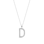 9ct White Gold Natural Diamond Initial D Pendant