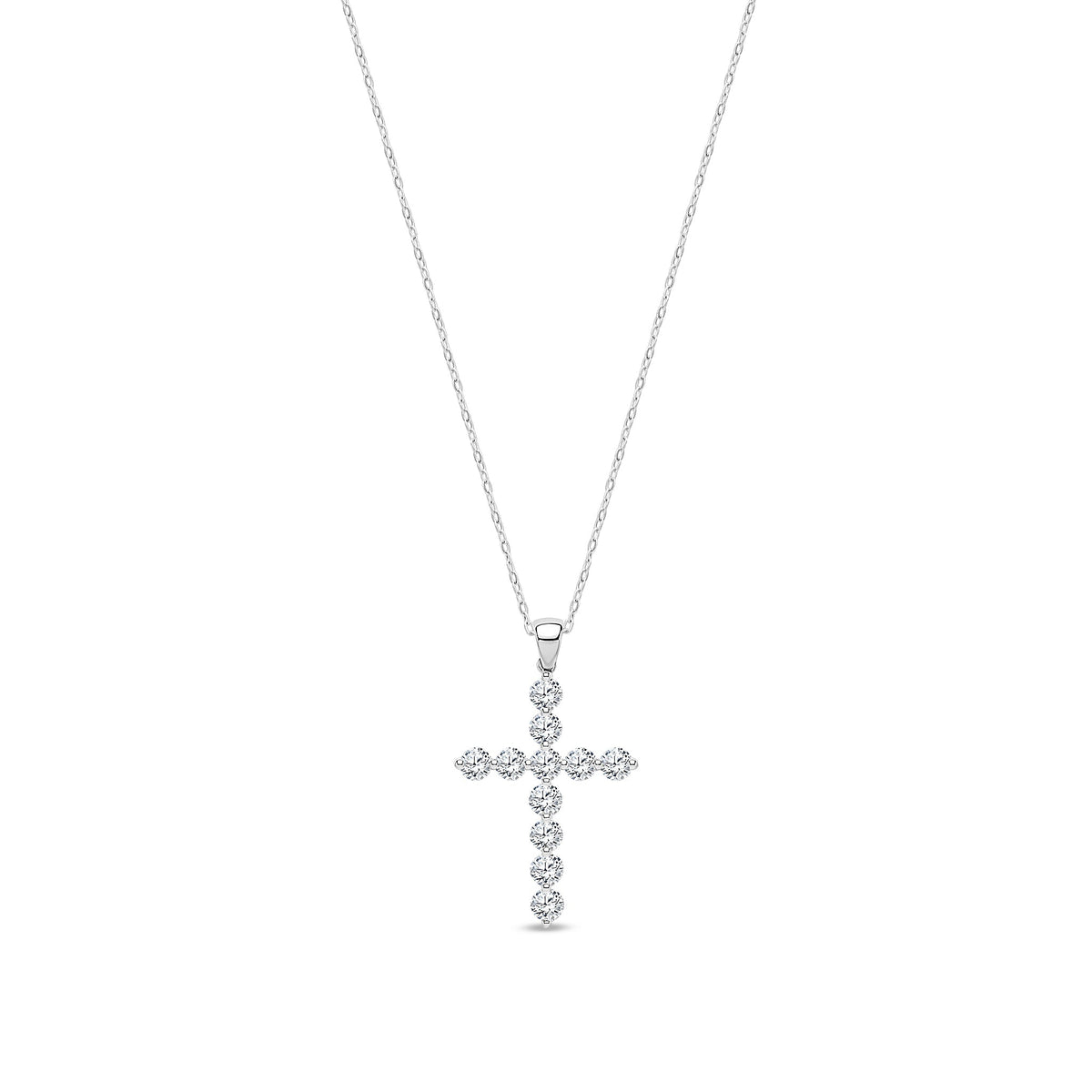 18ct White Gold Natural Diamond Open Teardrop Pendant — 0.70ct