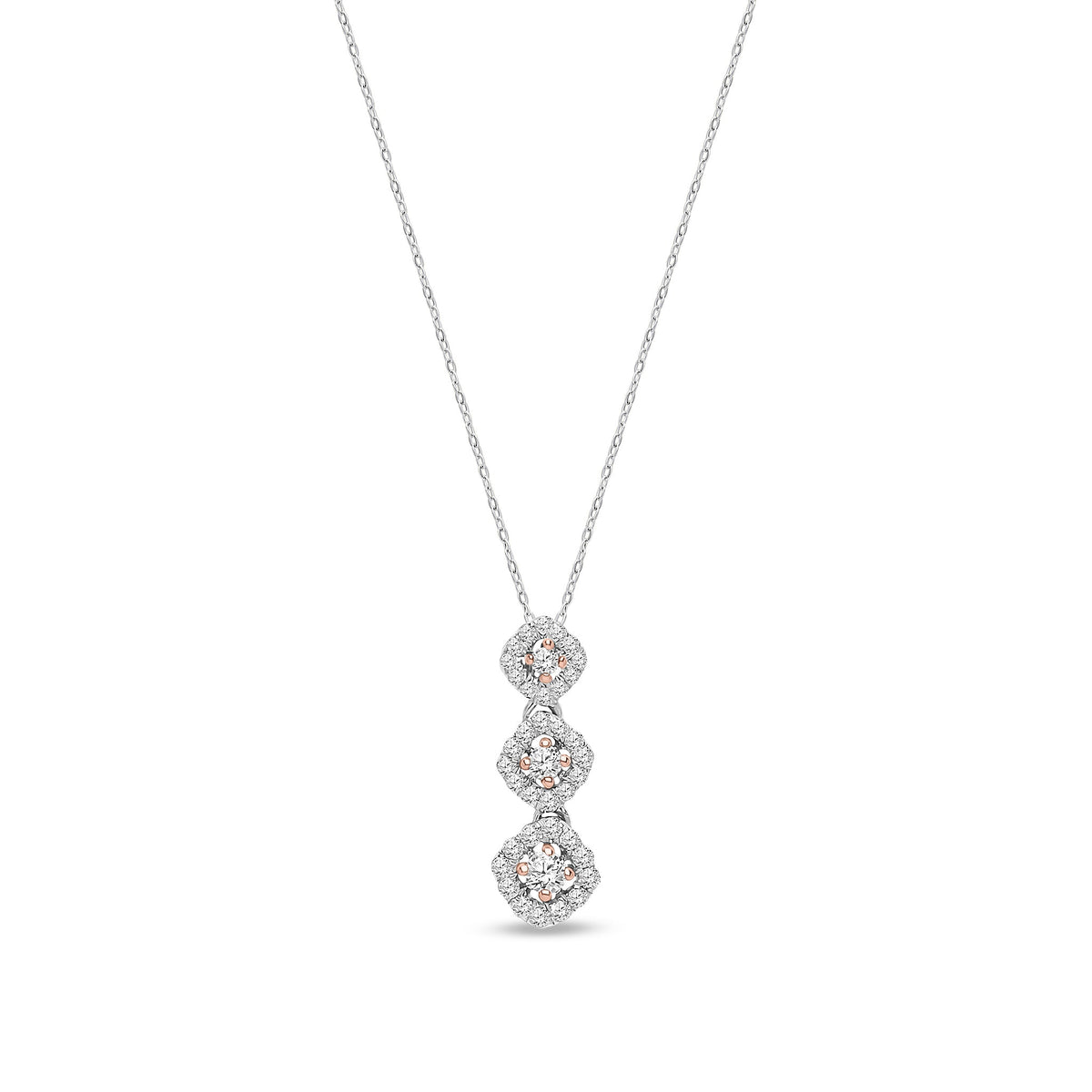 18ct White Gold White and Chocolate Natural Diamond Pendant