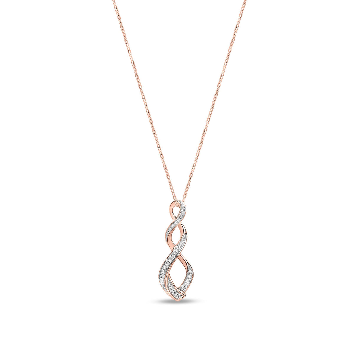 18ct Rose Gold Natural Diamond Pendant