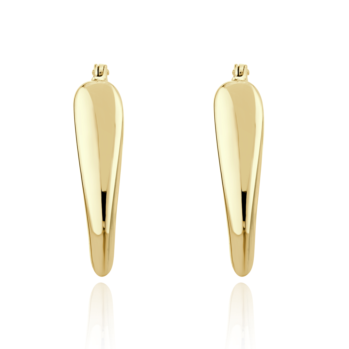 9ct Gold Chunky V-Shaped Hoop Earrings