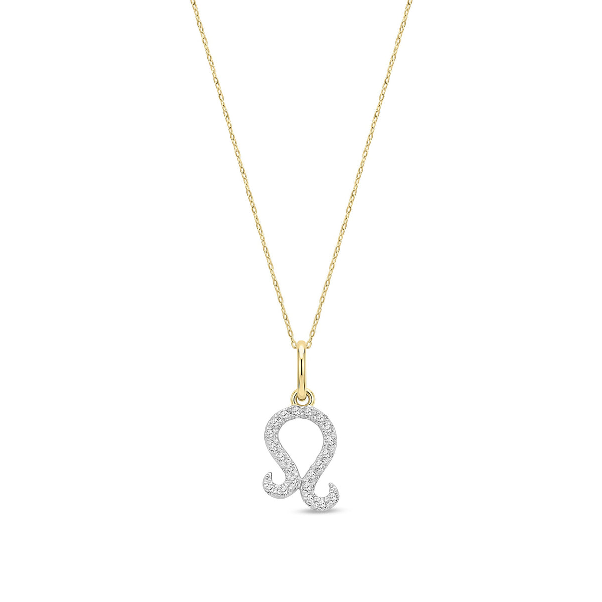 9ct Yellow Gold Natural Diamond Leo Zodiac Pendant