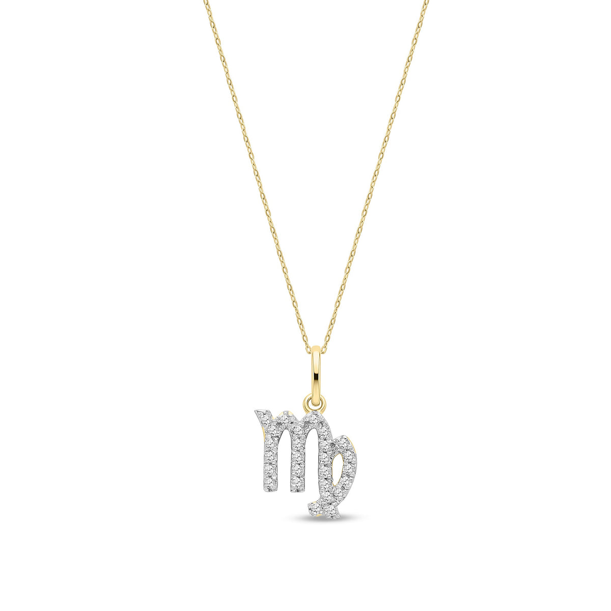 9ct Yellow Gold Natural Diamond Virgo Zodiac Pendant