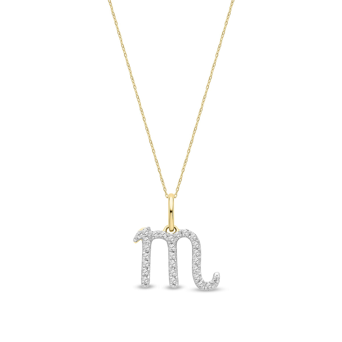 9ct Yellow Gold Natural Diamond Scorpio Zodiac Pendant