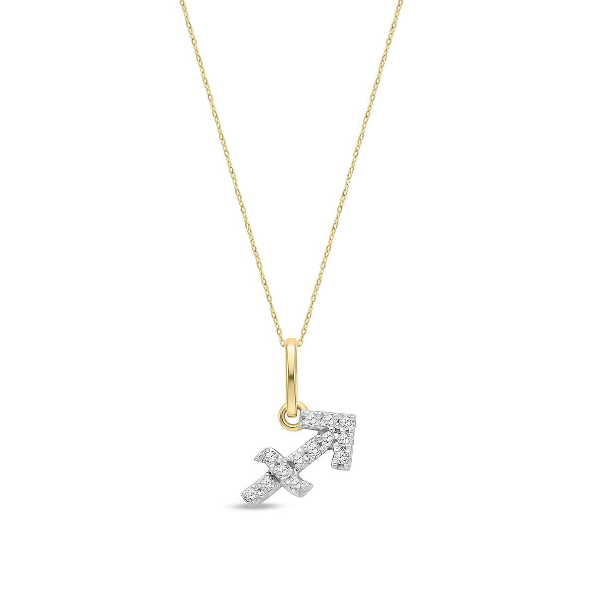 9ct Yellow Gold Natural Diamond Sagittarius Zodiac Pendant