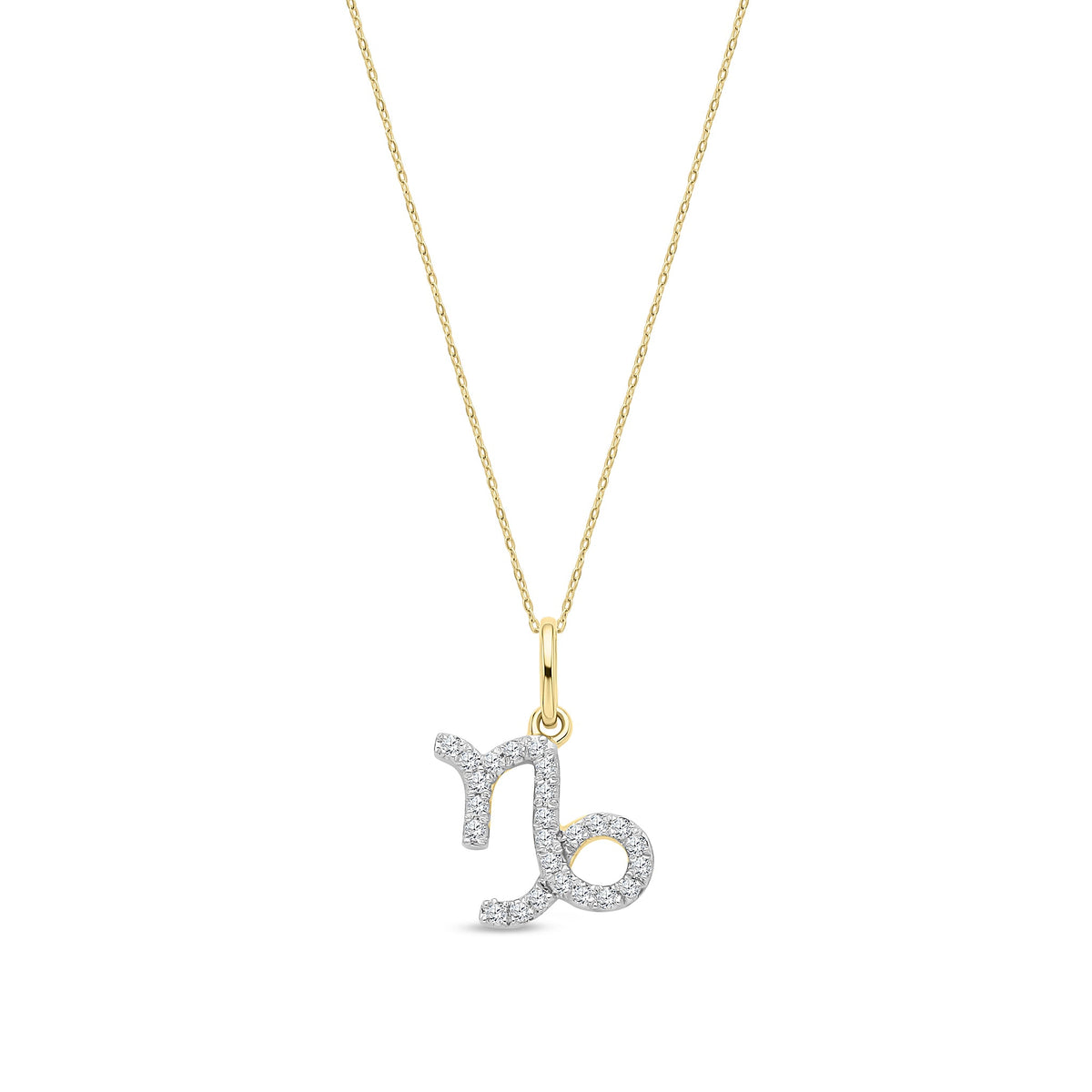 9ct Yellow Gold Natural Diamond Capricorn Zodiac Pendant