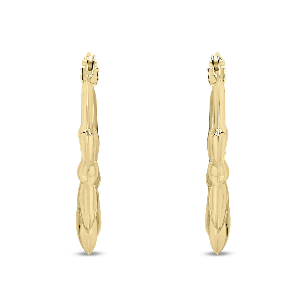 9ct Yellow Gold Claddagh Hoop Earrings — 21mm