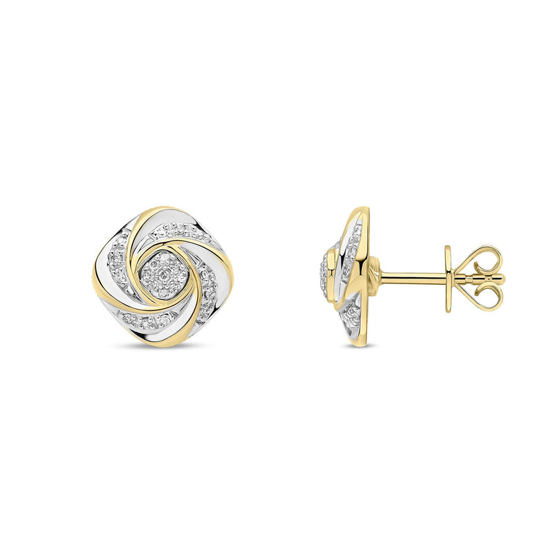 18ct Yellow Gold Natural Diamond Twist Stud Earrings