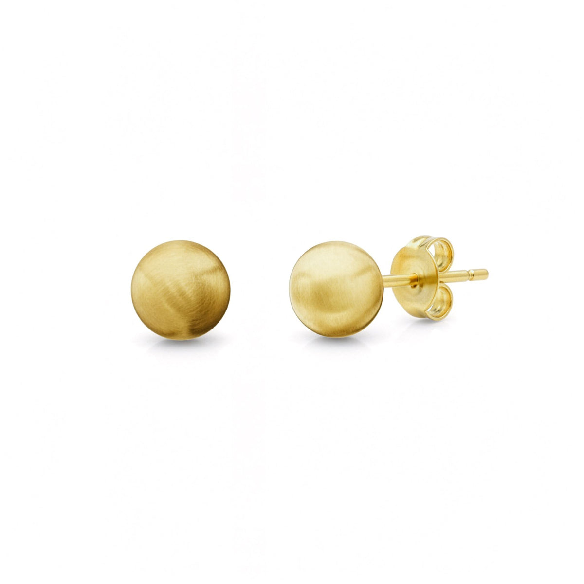 9ct Gold Satin Ball Stud Earrings — 5mm