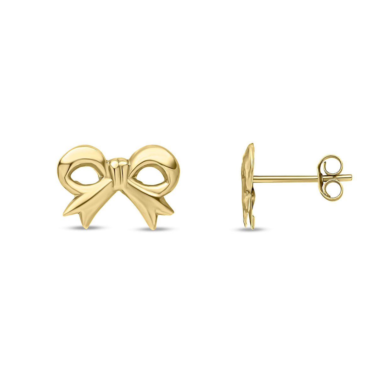 9ct Yellow Gold Bow Stud Earrings