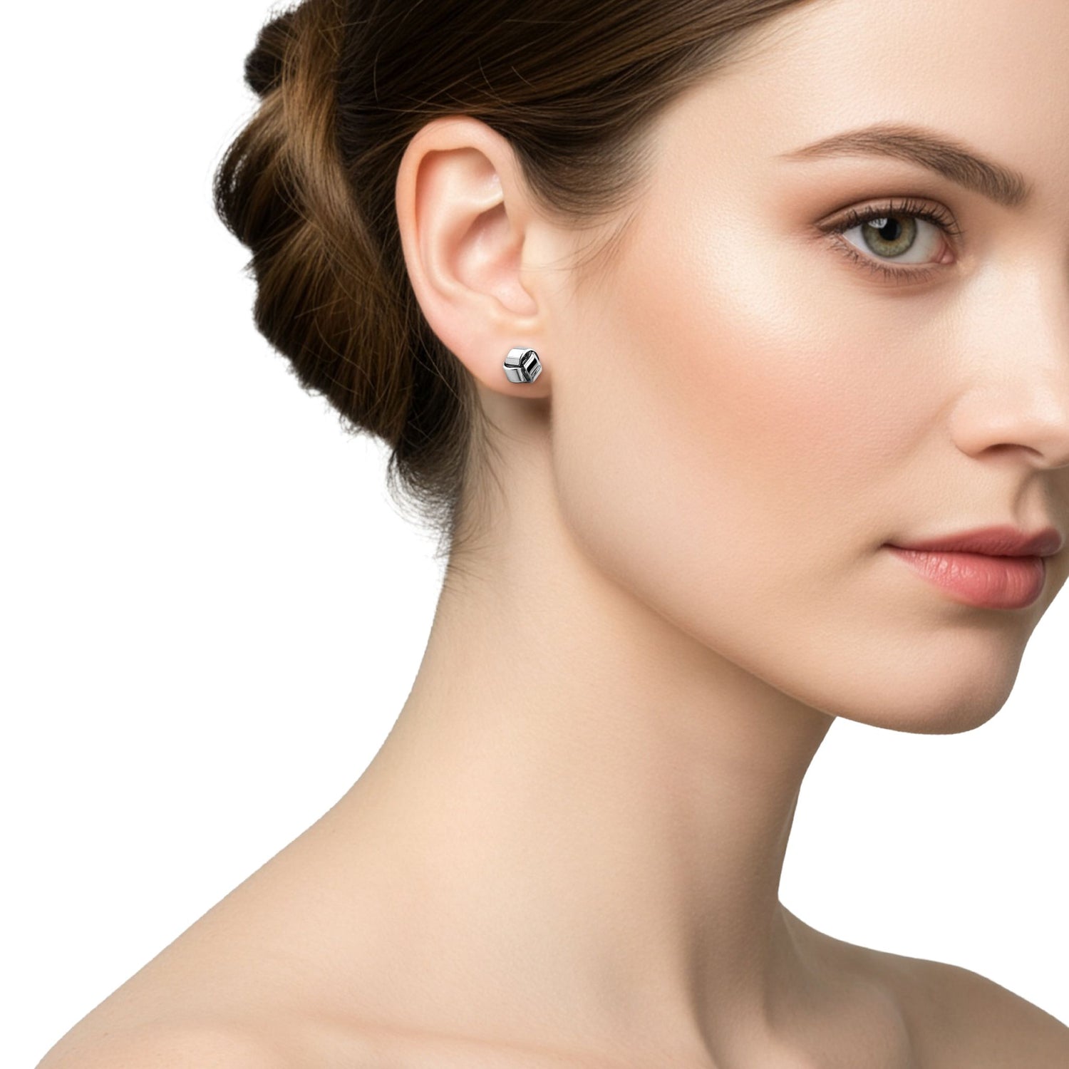 9ct White Gold Polished Classic Knot Stud Earrings — 9.5mm